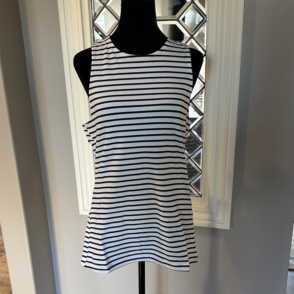 Striped Navy and White Women's Top